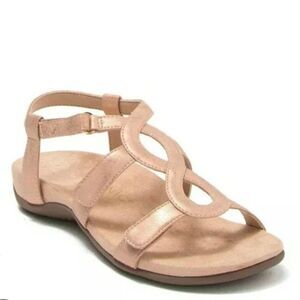 Vionic Jodie Rose Gold Metallic Strappy Comfort Sandals Womens 8